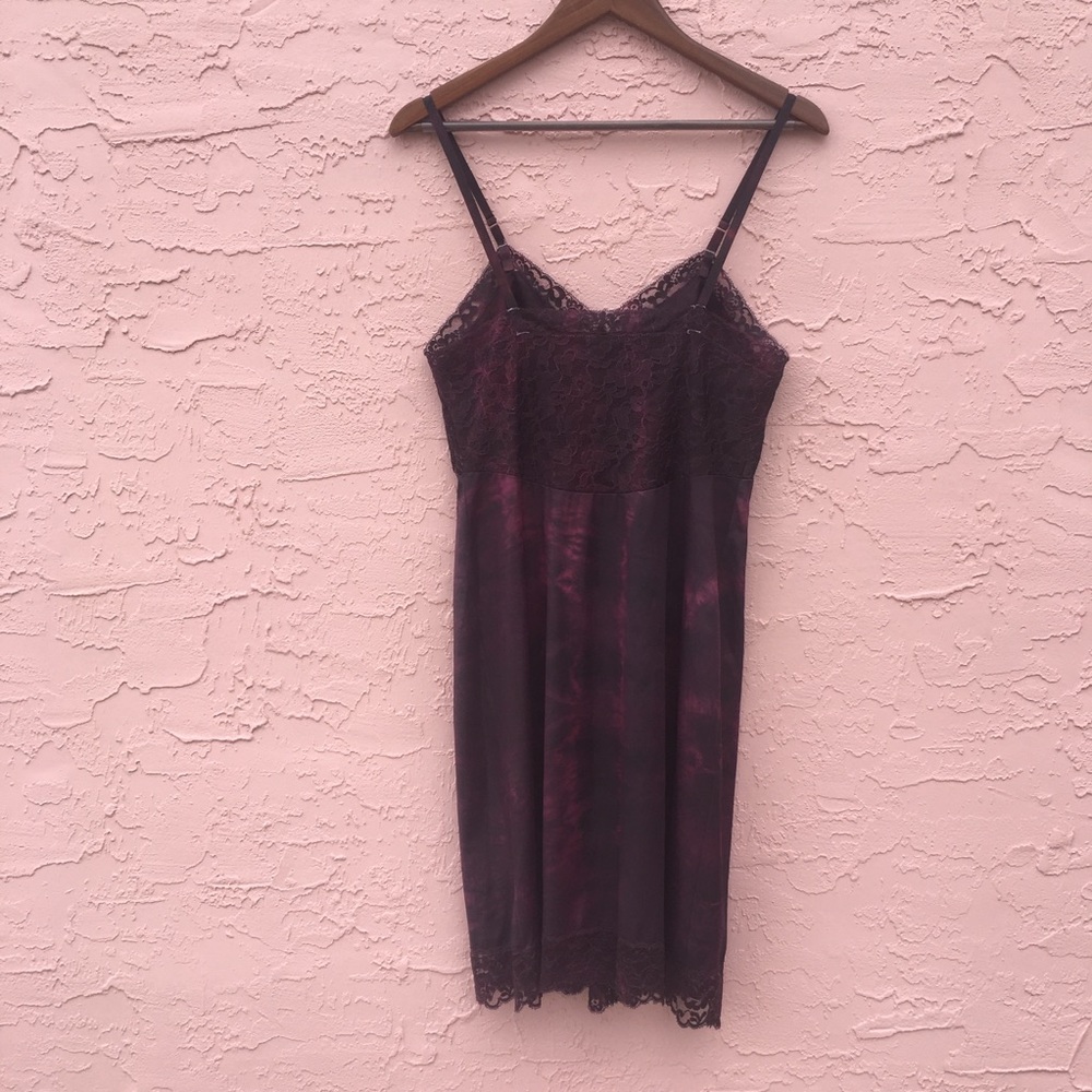 Vanity Fair One-of-A- Kind Wine Colored Hand Dyed Slip Dress Sz M